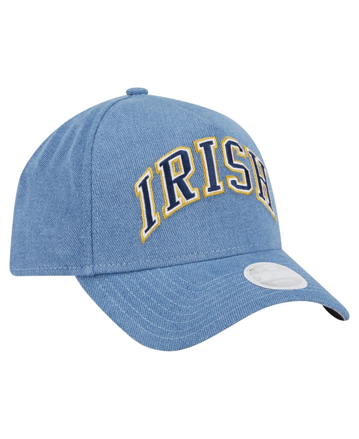 New Era Women's Denim Notre Dame Fighting Irish A-frame 9forty Adjustable Hat