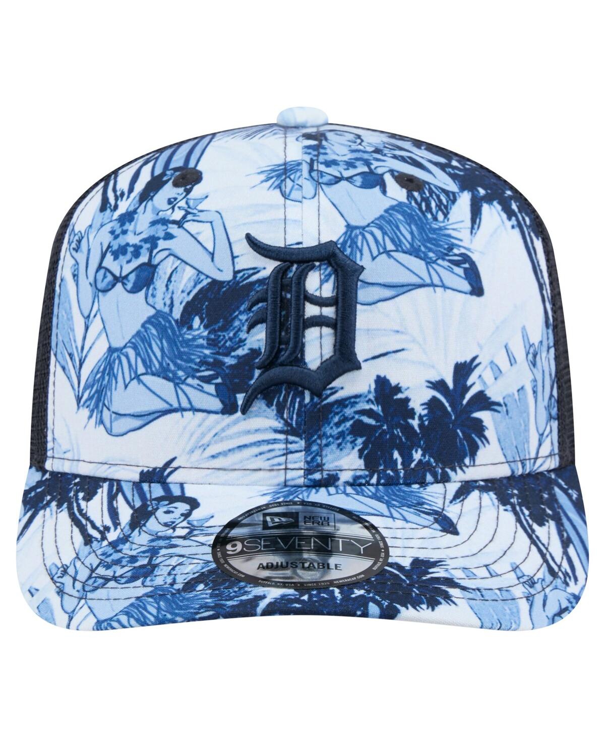 NEW ERA MEN'S NAVY DETROIT TIGERS HULA TRUCKER 9SEVENTY ADJUSTABLE HAT 