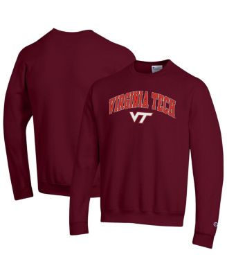 Champion - Men's Maroon Virginia Tech Hokies Arch Over Logo Pullover Sweatshirt