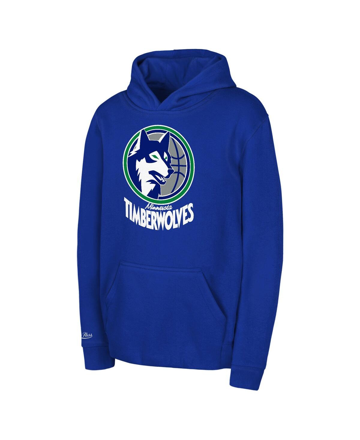 Shop Mitchell & Ness Preschool Blue Minnesota Timberwolves Retro Logo Pullover Hoodie