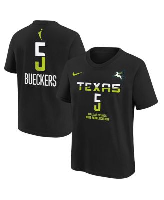 Nike - Big Boys and Girls Paige Bueckers Black Dallas Wings 2025 WNBA Draft Rebel Name Number T-Shirt