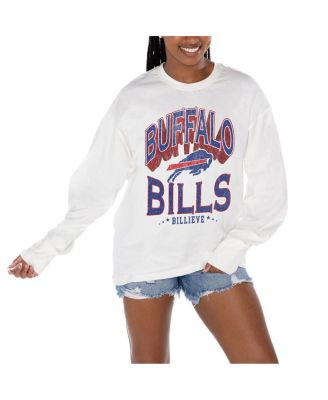 Gameday Couture - Women's White Buffalo Bills Time Out Oversized Long Sleeve T-Shirt