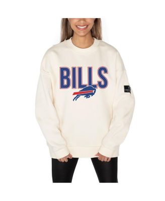 Women's Cream Buffalo Bills Premium Fleece Drop Shoulder Pullover Sweatshirt