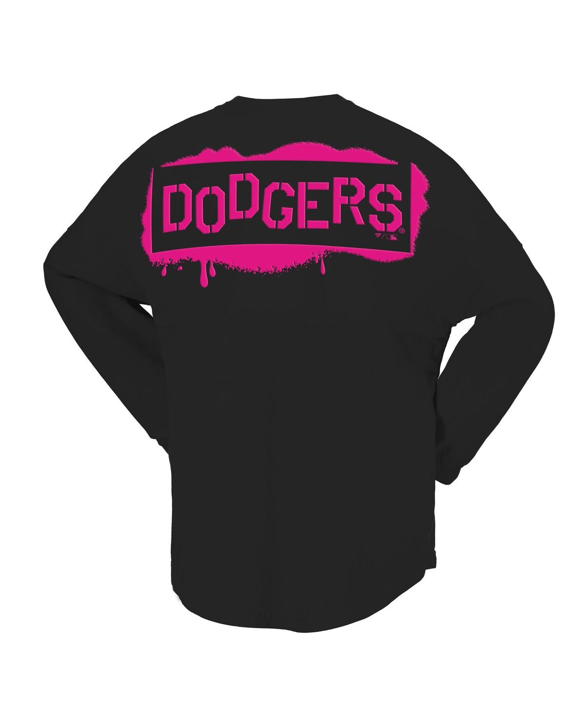 Fanatics Women's Black Los Angeles Dodgers Neon Jersey Long Sleeve T-shirt