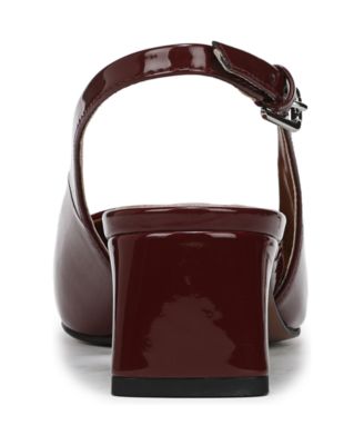 Women's Racer Pointed Toe Block Heel Slingback Pumps