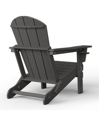 Outdoor Patio HDPE Resin Adirondack Chair With Cup Holder and Phone Holder