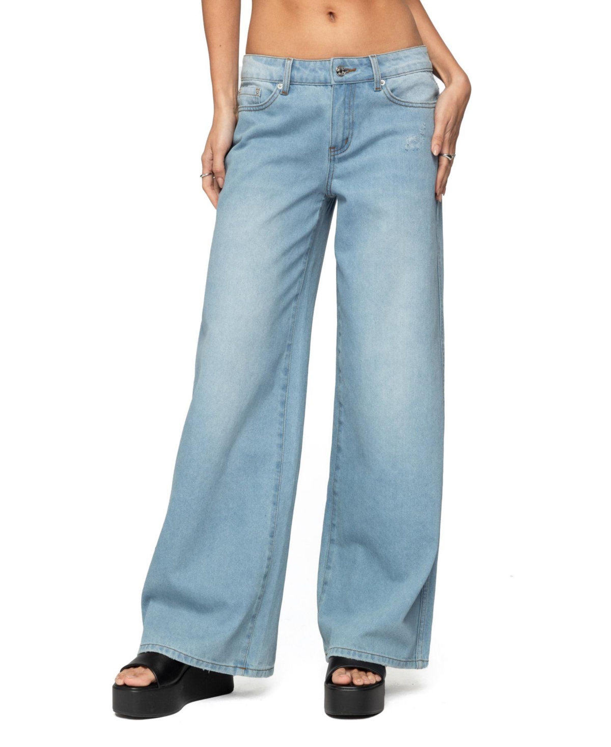 Women's Ripley Distressed Low Rise Jeans - Blue