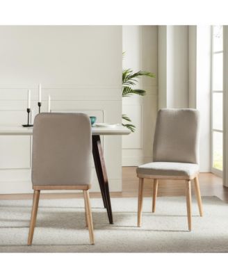 Set of 2  Wood & Upholstered  Ergonomic Design, Easy to Assemble  Dining Chairs