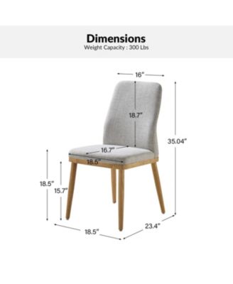  Set of 2  Wood & Upholstered  Ergonomic Design, Easy to Assemble  Dining Chairs