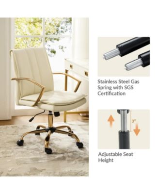 1 Pc Faux Leather Modern Rocking Tilting High-Back Office Chair with 360-Degree Swivel Base