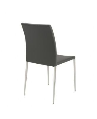 Set of 2 Faux Leather Steel Stacking Chairs for Dining Room or Office Seating