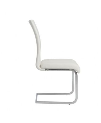 Set of 4 Faux Leather Long Back Cantilever Chairs for Dining Room or Office