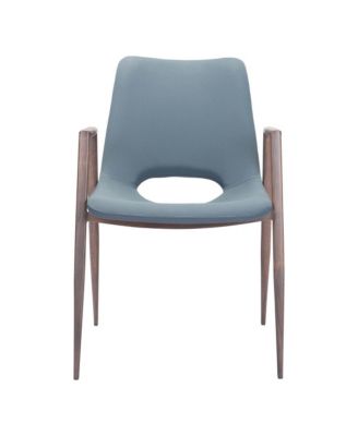 Set of Two Upholstered Faux Leather Open Back Dining Arm Chairs