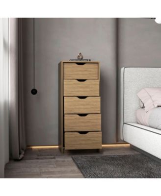 Houma 5 Drawers Narrow Dresser, Slim Storage Chest of Drawers