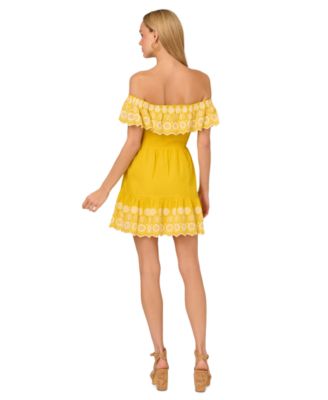 by Adrianna Papell Women's Cotton Ruffled Dress