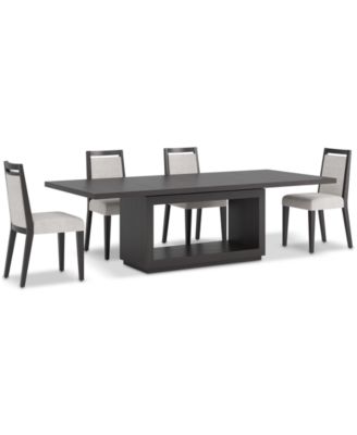 Tivie 5-Pc. Dining Set (Rectangular Table & 4 Wood Dining Chairs)