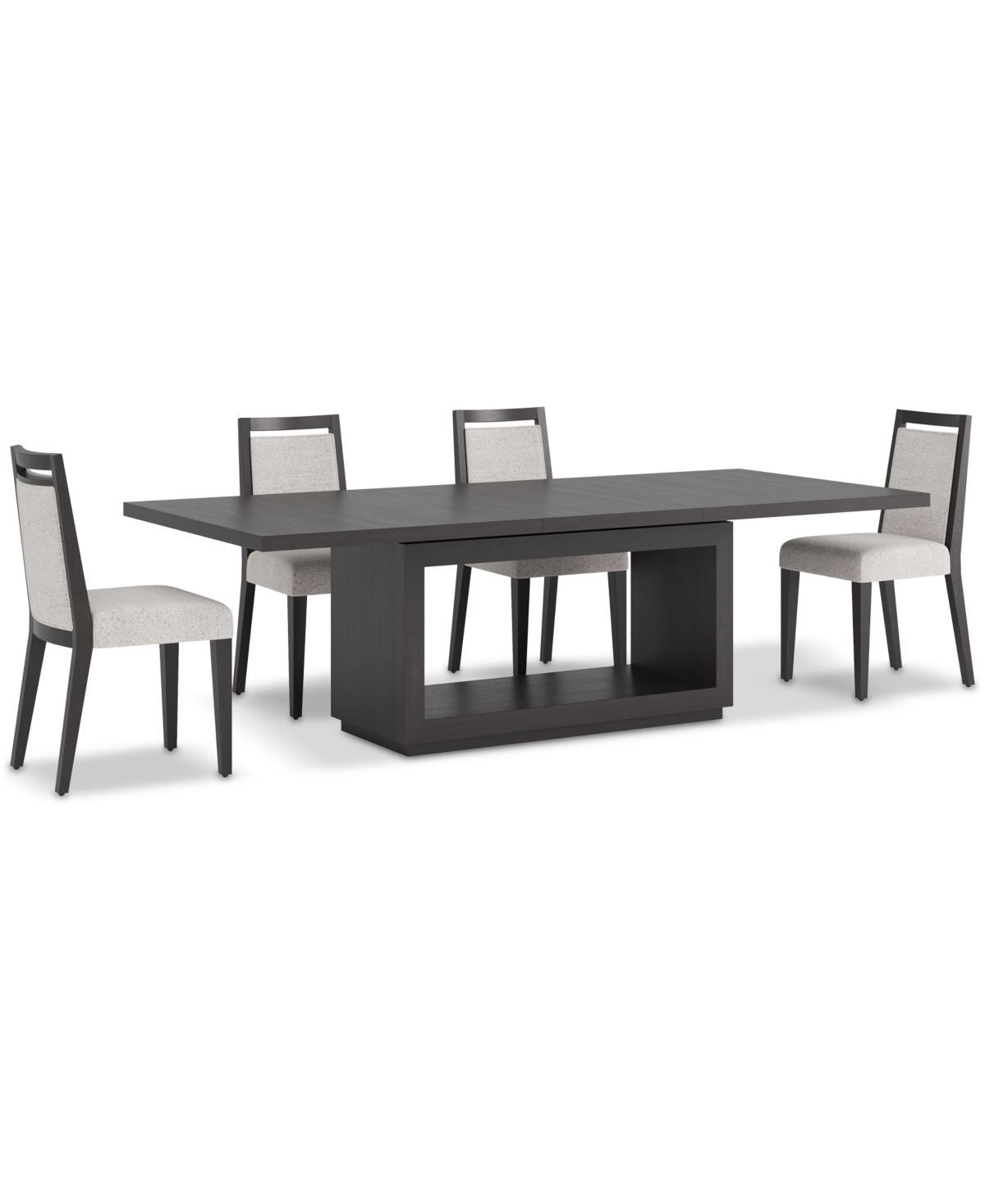 Macy's Tivie 5-pc. Dining Set (rectangular Table & 4 Wood Dining Chairs) In Black