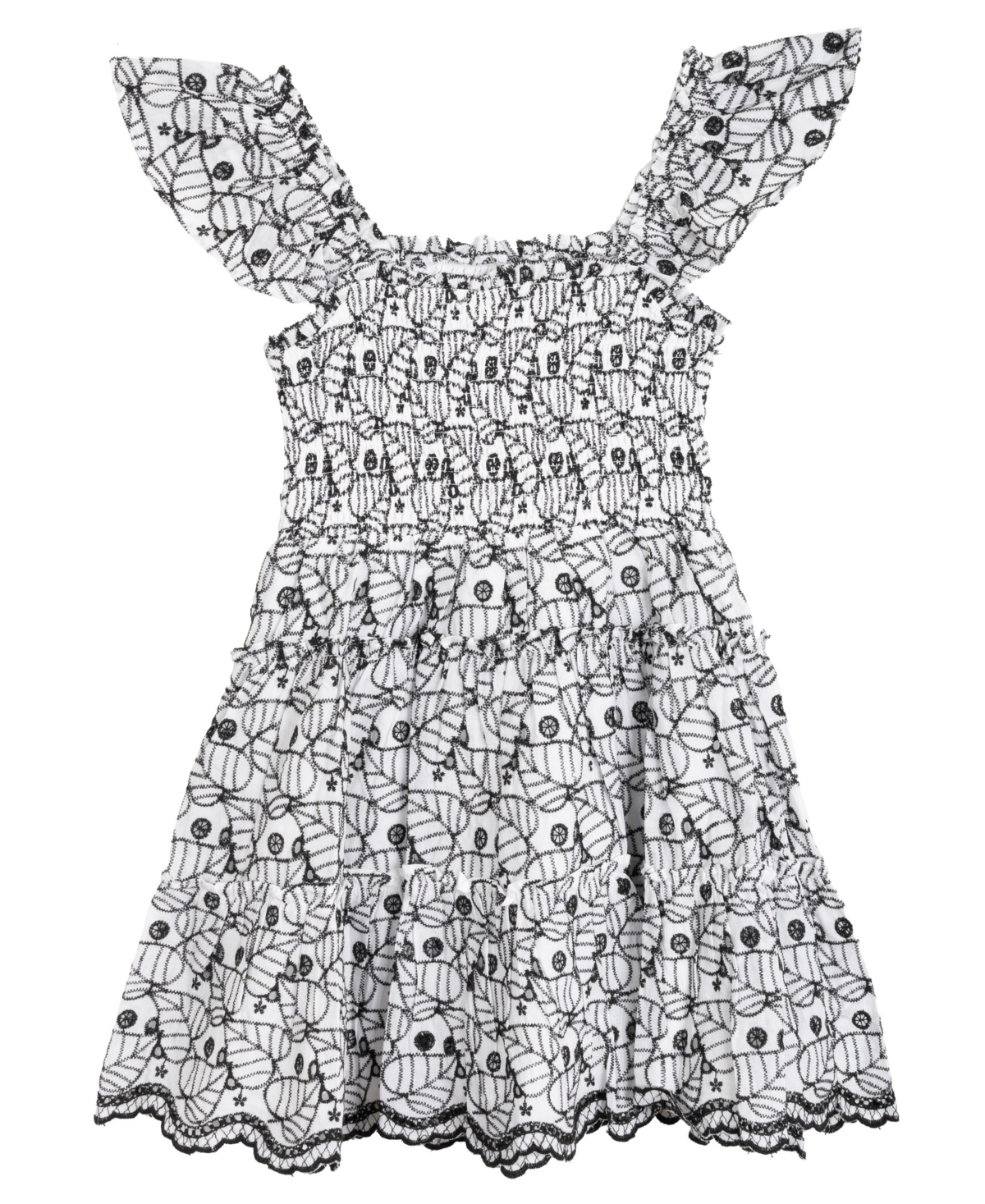 Rare Editions Toddler And Little Girls Enlarged Leaf Eyelet Dress