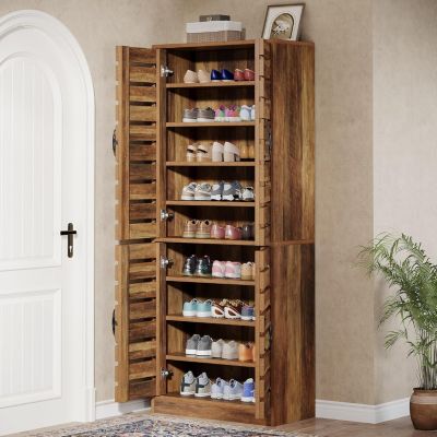 70.8" Tall Shoe Cabinet with Shutter Doors, 9-Tier 27 Pairs Shoe Cabinet, for Entryway, Hallway, Closet, Living Room