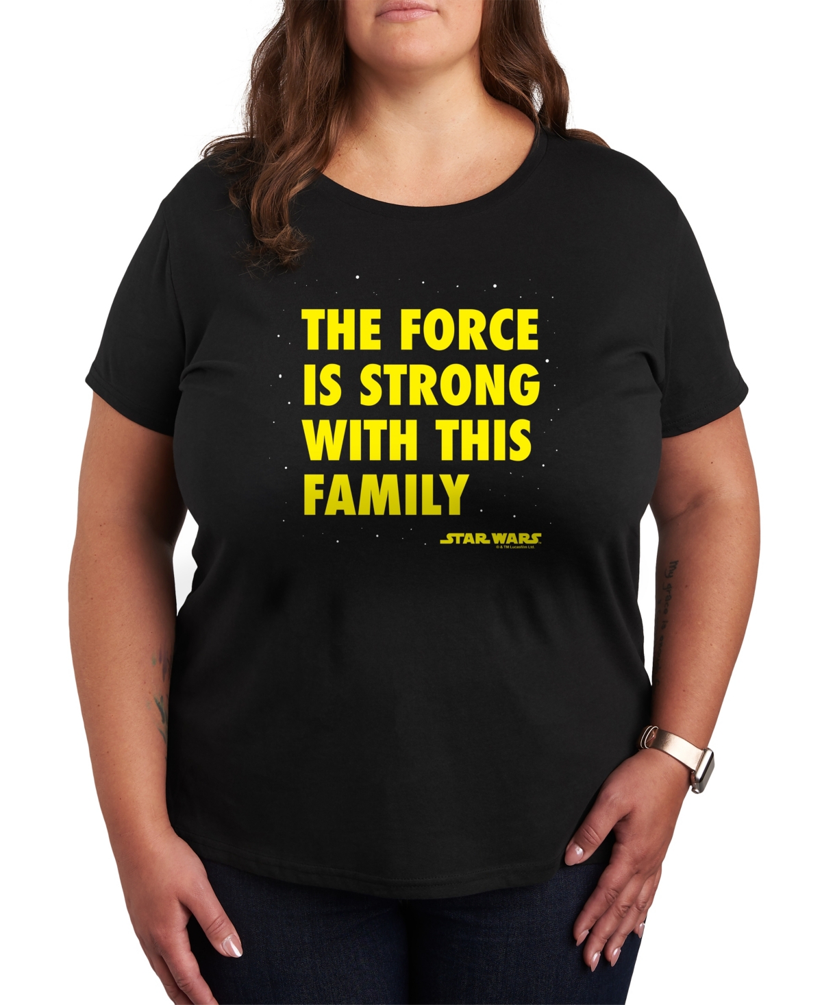 Hybrid Apparel Plus Size Star Wars The Force Is Strong Short Sleeve T-shirt