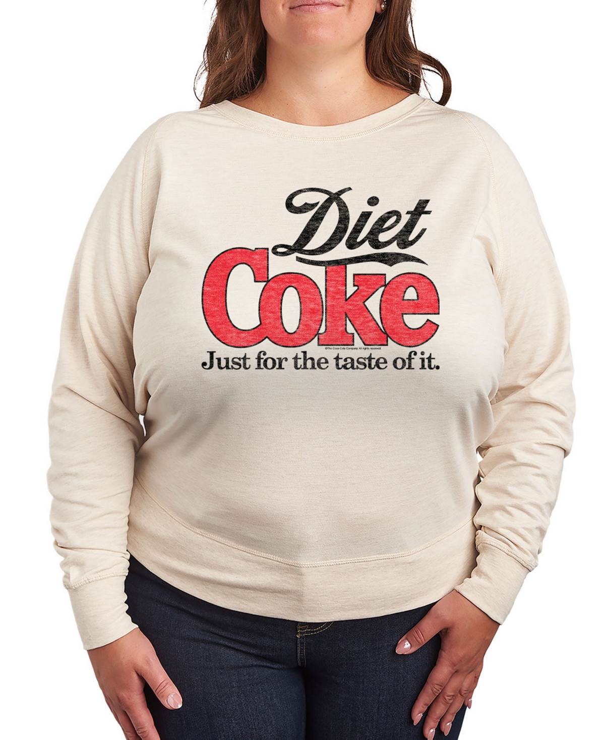 Plus Size Diet Coke Graphic Pullover T-Shirt - Beige, Khaki