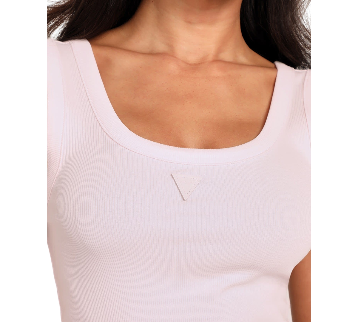 GUESS WOMEN'S RIBBED TRIANGLE-LOGO TANK 