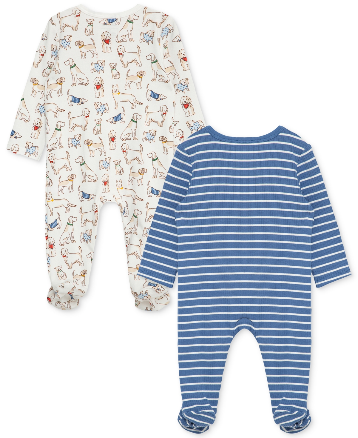 Little Me Pup Parade 2-pack Assorted Footies In Multi