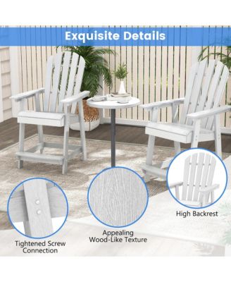 2PCS Bar Stool HDPE Chair with Armrest Footrest Home Indoor Outdoor Patio