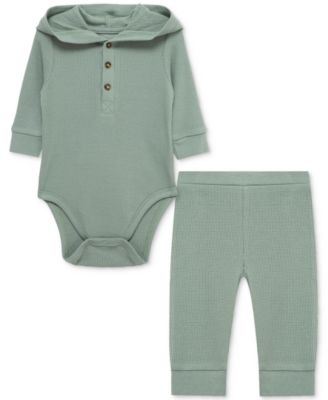 Little Me - Baby Hooded Bodysuit & Pants, 2 Piece Set