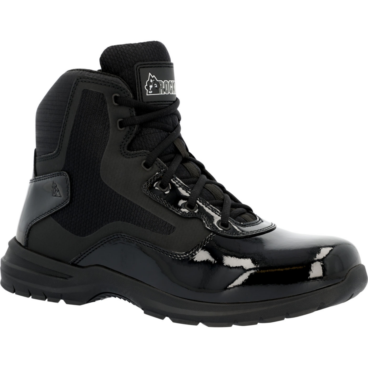Rocky Men's Cadet 6&#x22; Black Side Zip Public Service Boot