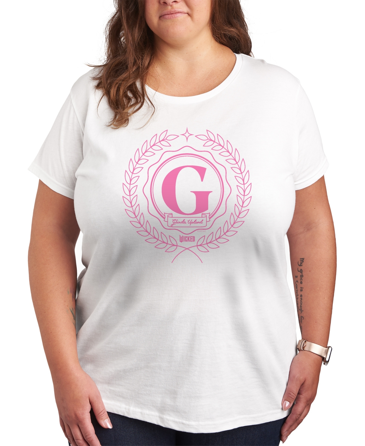 Plus Size Wicked Glinda G Graphic T-Shirt - White