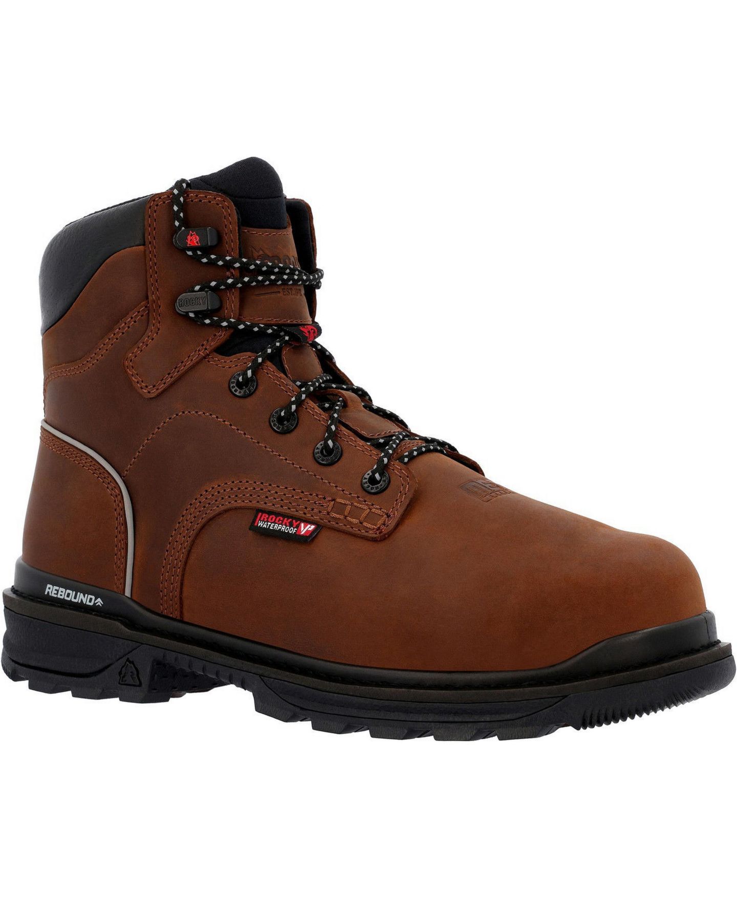 Мужские ботинки ROCKY Rams Horn Composite Toe Internal Met Guard Work Boot, цвет: Crazy Horse — фото 1