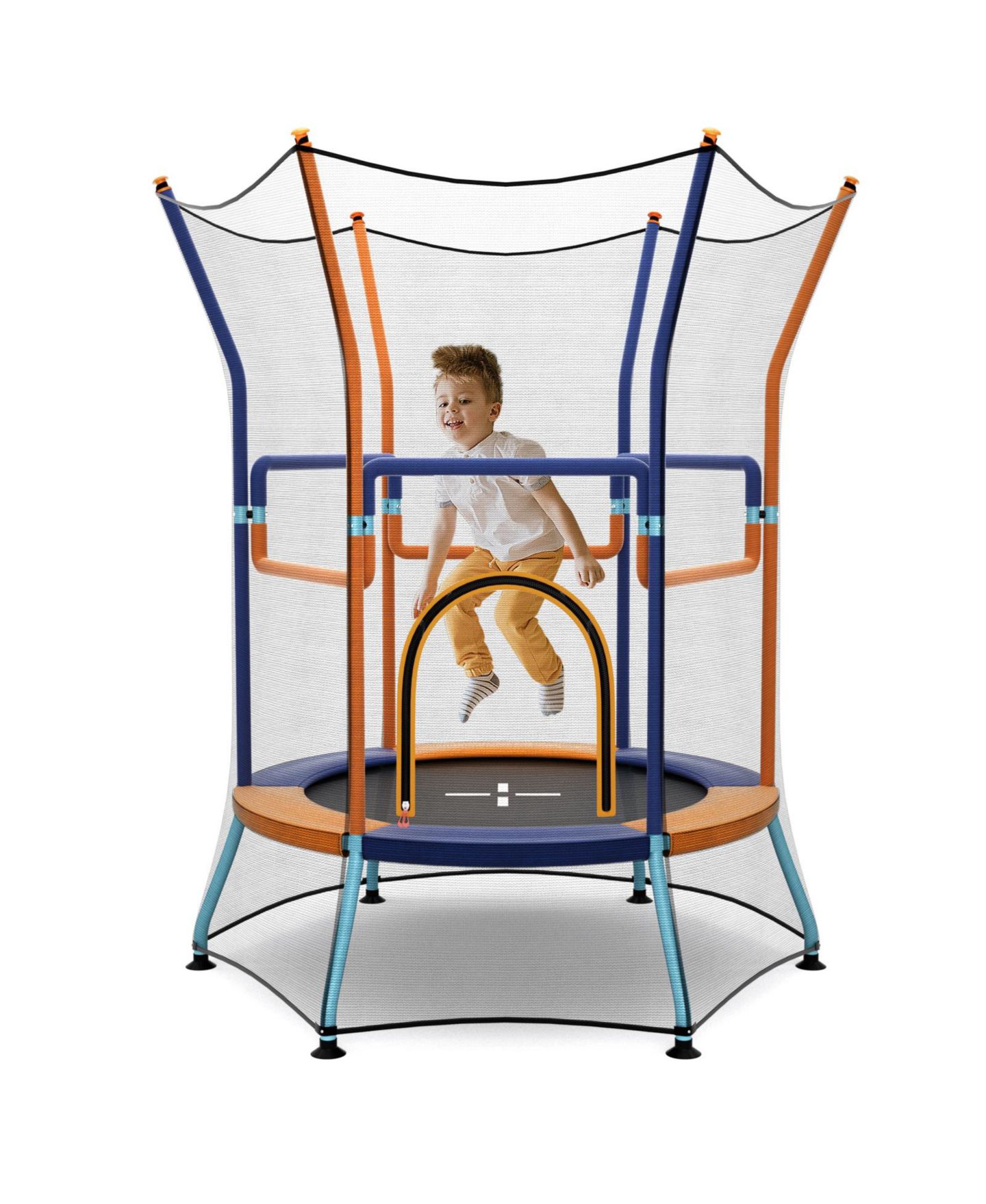 Детская игрушка Mecale Mini Trampoline with Safety Net and Foam Handles, Ages 3+, цвет: Оранжевый — фото 1
