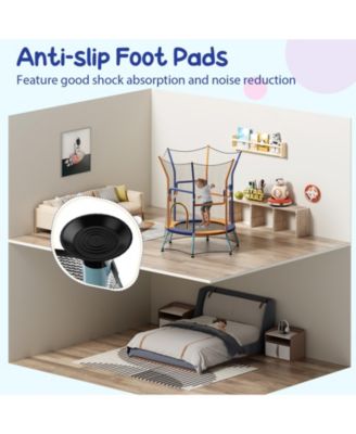 Mini Trampoline for Kids with Safety Enclosure Net and Foam Handles