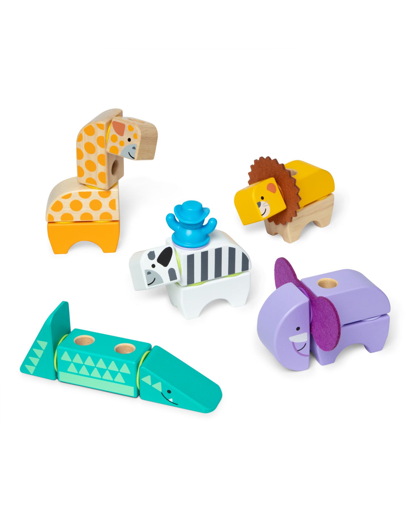 Детский конструктор Melissa and Doug Safari Blockables 30-Piece Building Set, Ages 2+ — фото 4