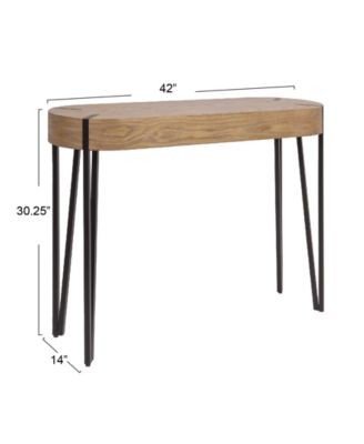 CREATIVE CO-OP 14" Astoria Wood White Oak Console Table