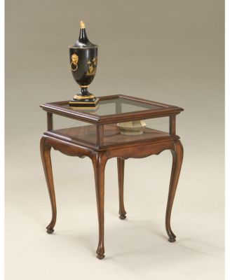 Tempered Glass Rectangular End Table with Polished Edges