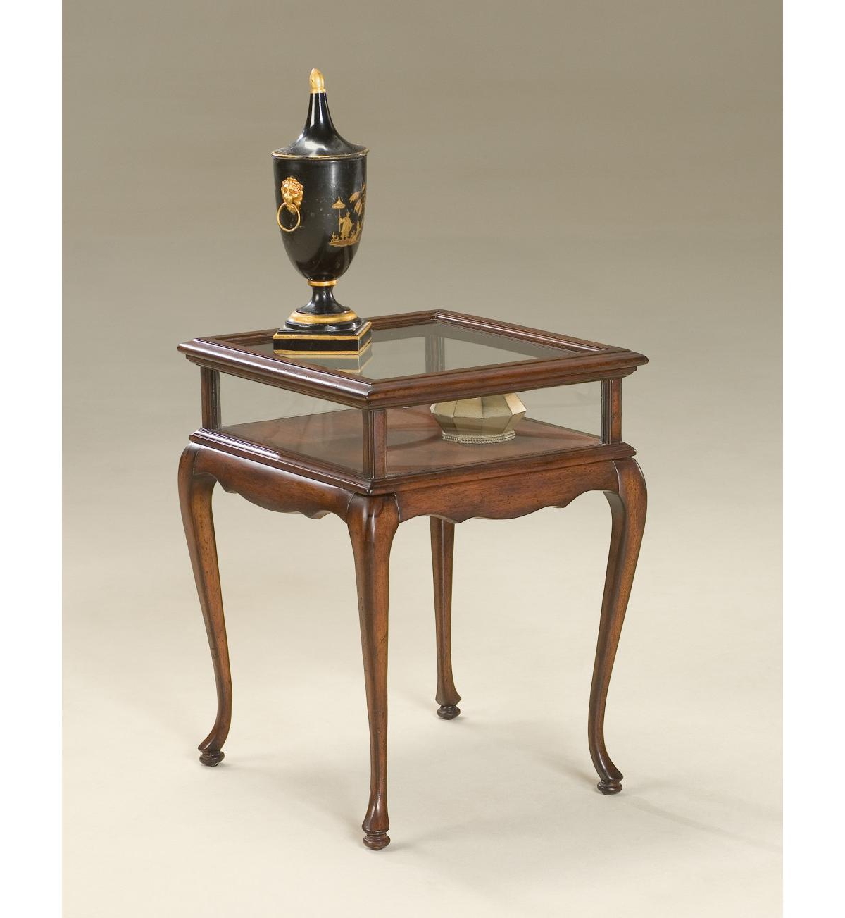 Tempered Glass Rectangular End Table with Polished Edges