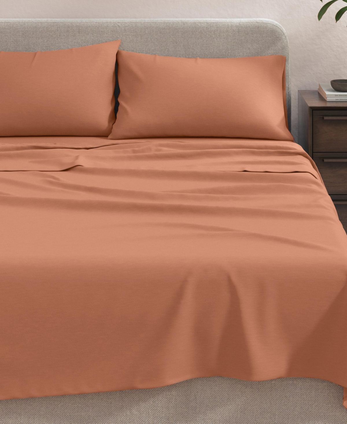 Linery & Co. Heathered Melange Cotton Jersey Knit Sheet Set