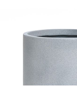 Minimalistic Modern Gray 13.8-Inch Tall Round Tapered MgO Planter