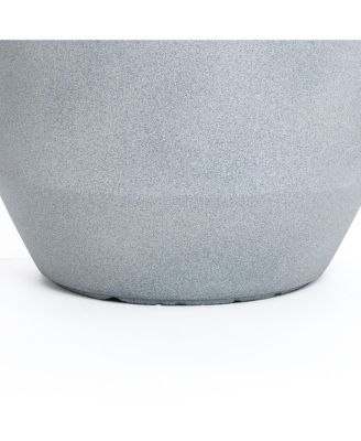 Minimalistic Modern Gray 15.7-Inch Tall Round Tapered MgO Planter