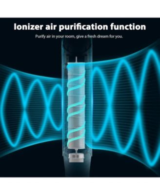 Tower Fan 360°Oscillating Fan Quiet Cooling 24H Timer Remote Control Powerful Standing 8 Wind Speed 3 Wind Modes Ionizer Mode Bladeless Portable LED Display,Bedroom 40-Inch SILVER