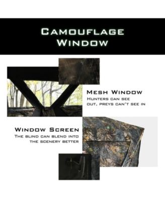 3 Person Portable Pop-Up Ground Hunting Blind with Tie-downs