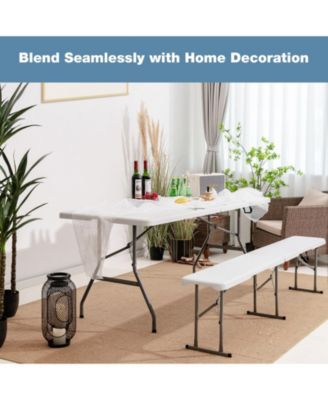 6 Feet Portable Picnic Folding Bench 550 lbs Limited with Carrying Handle