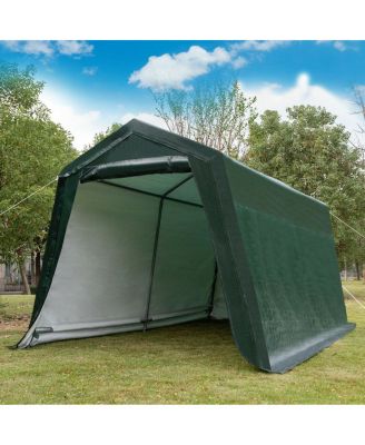 Outdoor Carport Shed with Sidewalls and Waterproof Ripstop Cover