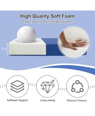 Outdoor Chair Cushion W18''xD19'' Soft and Fade-resistant Polyester, Invisible Zipper for Easy Cleaning, Two Sets of Ties for High Adaptability-Set of 4.