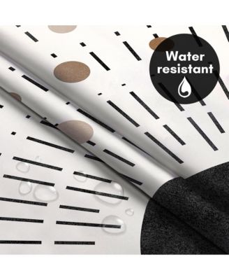 Hookless Abstract Shower Curtain with Sheer Panel, Snap-In Liner & Grommets, 72" x 75"