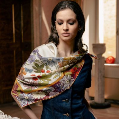 Carlotta - Hand Rolled Silk Foulard for Women