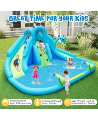 Inflatable Water Slide with Dual Slides and Large Splash Pool (Without Blower)