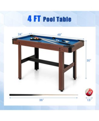 48 Inch Pool Wooden Game Table with Full Set of Ballsfor Kids and Adults